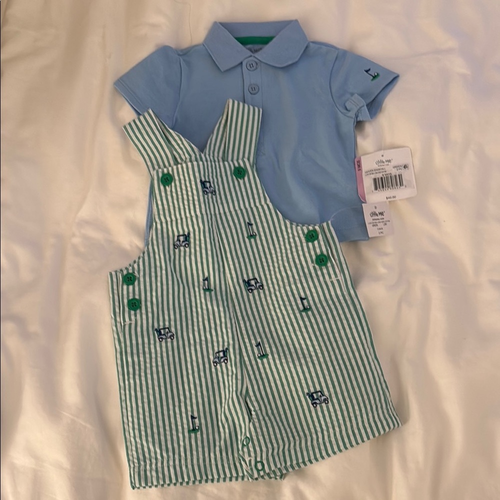 Little Me Baby Boys Polo and Shortall Size 9 months